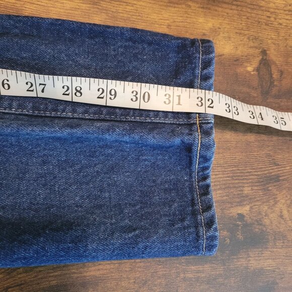 Vtg Lee Jeans 12 L Measures 26x32 Straight High Rise 80s Mom Dark Wash USA - Picture 9 of 11